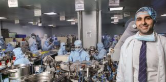 La-Med stocks warehouse with ready components of respiratory equipment La-Med