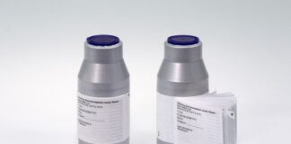 Specialty label from Schreiner MediPharm blinds vials for clinical trial Schreiner MediPharm