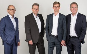 Isra Vision partners with Atlas Copco for Machine Vision Solution The new Isra Vision management team (from right: Hans Jürgen Christ, Tomas Lundin (speaker), Dr Johannes Giet) takes over from the retiring CEO and founder Enis Ersü (left)