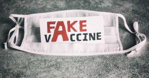 Mask with with Fake Vaccine written on it | Tech Mahindra