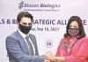 Biocon and SII to collaborate on vaccines and infectious diseases L to R – Adar Poonawala of Serum Instittute of India and Krian Mazumdar Shaw announce an alliance to develop and distribute vaccines and drugs for infectious diseases on 16 September 2021 Photo Indian Express