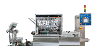 Elmach’s WKH-100 intermittent cartoner for pharma and cosmetic packaging ELMACH