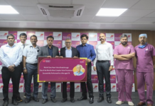 Kauvery hospital performs rare heart procedure Dr R Ananthraman, Senior Consultant Interventional Cardiologist, and Dr Aravindan Sevaraj, Co-Founder & Executive Director, with cardiology and radiology teams at Kauvery Hospital